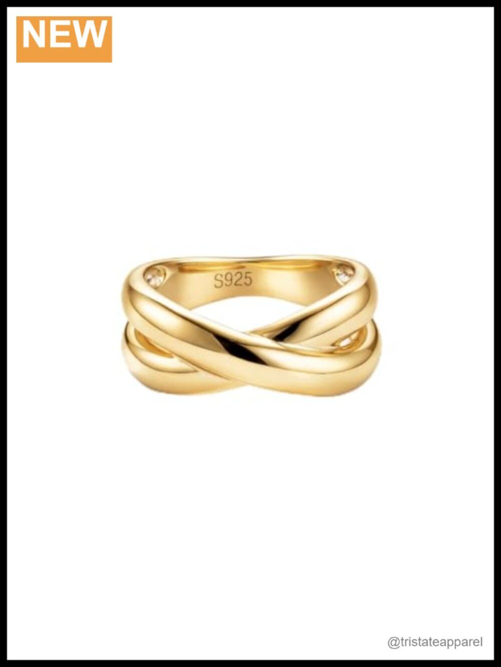 14K Gold Plated CZ Cross Ring 925 Sterling Silver Dainty Women's